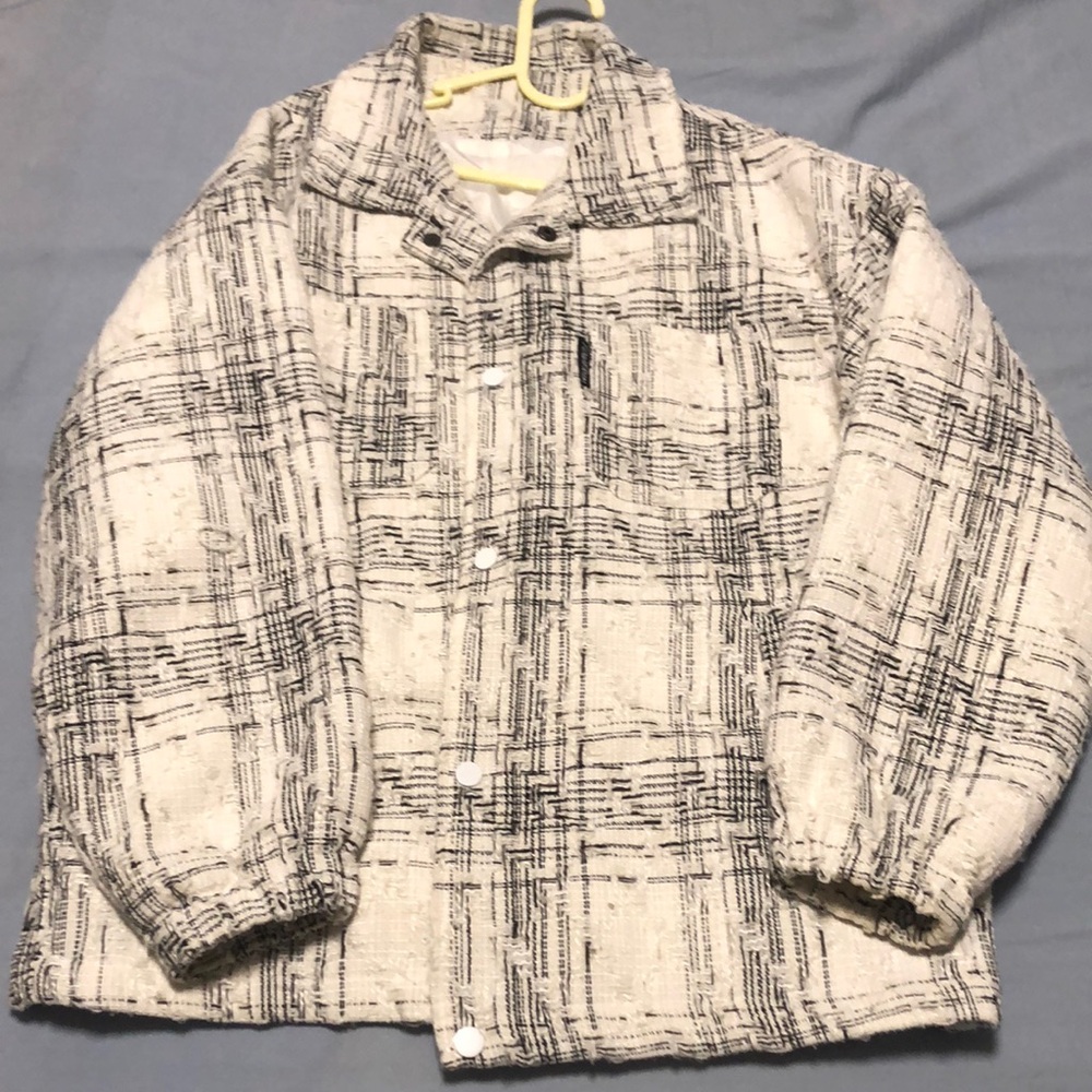 Men's white striped jacket